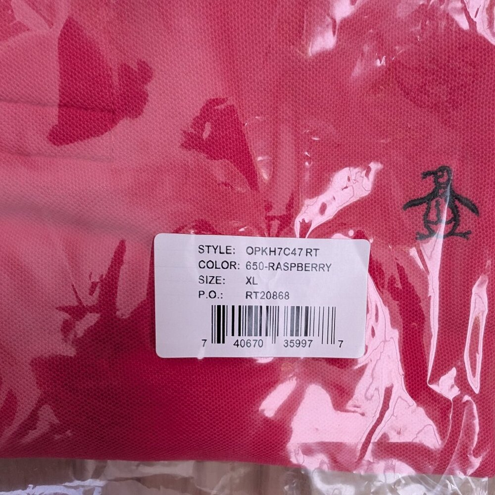 NWT Original Penguin Classic Fit Polo Raspberry XL - Picture 2 of 6